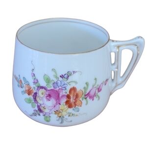 Vintage - Dresden 1901-1914 Porcelain Hand Painted Floral Tea Cup‎